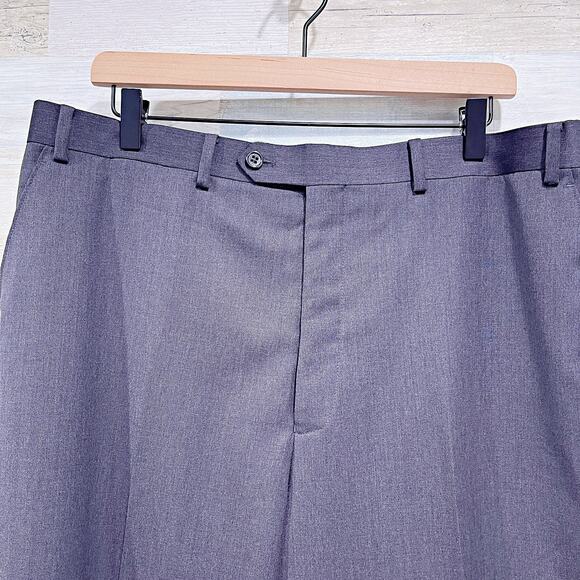 Michael Kors Wool Sharkskin 2 Pc Suit Black Mens 44L Jacket Flat Front Pants - Picture 10 of 14